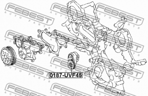 Ролик натяжной LEXUS LS600H/600HL UVF4# 2007.04-2012.09 [EU] 0187-UVF45 0187-UVF45 FEBEST