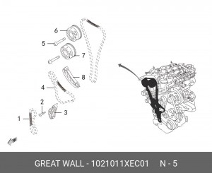 Болт HAVAL F7,H9 шестерни распредвала OE 1021011XEC01 GREAT WALL
