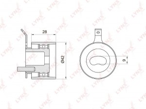 Ролик ГРМ DAEWOO Matiz (98-) (0.8) CHEVROLET Aveo (03-) (1.2 SOHC) натяжителя LY PB-1012 LYNXAUTO