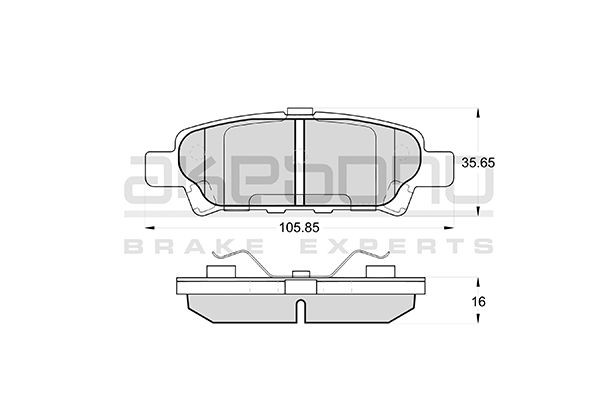 Колодки тормозные дисковые задние LANCER X (CY, CX), OUTLANDER CU_W AN-651WK AN651WK AKEBONO