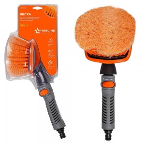Щетка для мытья автомобиля 35 см AIRLINE с мягкой щетиной, с насадкой для шланга ABJN003 AIRLINE