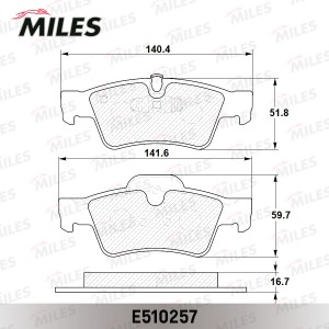 Колодки тормозные задние (Смесь CERAMIC серия PRO) MERCEDES-BENZ W164 ML 05/W251 E510257 MILES