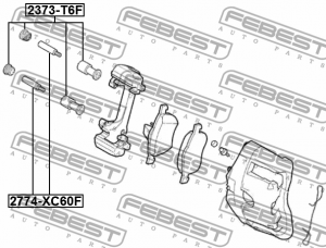 Пыльник направляющей суппорта комплект AUDI Q5 2009-2017 2373-T6F 2373-T6F FEBEST