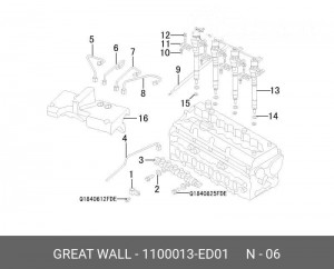 КОЛЬЦО УПЛОТНИТЕЛЬНОЕ ТОПЛИВНОЙ ФОРСУНКИ HOVER H5 ДИЗЕЛЬ 1100013ED01 GREAT WALL