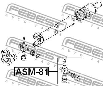 Крестовина карданного вала MITSUBISHI L300 U0/P0# 1986.11-2008.10 ASM-81 ASM-81 FEBEST