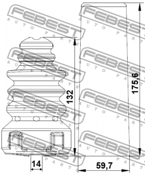 Пыльник заднего амортизатора с отбойником комплект SKODA OCTAVIA 1Z 2004-2013 VW VWSHBTOURRKIT FEBEST