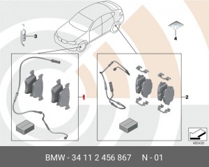колодки дисковые передние!\ BMW X3 F25 3.0/2.0d 10> 34 11 2 456 867 BMW