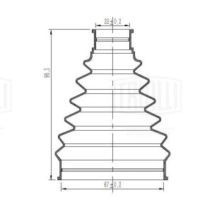 Пыльник ШРУСа для а/м Suzuki SX4 (09-)1.6i (наруж.компл: хомуты/смазка/крепеж) ( FG2401 TRIALLI