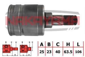 ШРУС внутр-й к-кт правый NISSAN ALMERA TINO (V10M) 00-05 NJ7166NY NJ7166NY NAKAYAMA