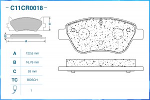 Тормозные колодки передние Low Metallic C11CR0018 C11CR0018 CWORKS