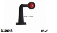 Фонарь габаритный 24V/10W"изогнутый" рог, белый/красный D10643 VIGNAL SYSTEMS