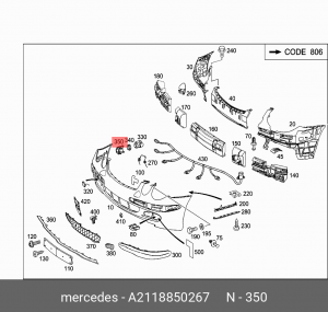 КОРПУС ДАТЧИКА ПАРКОВОЧНОГО A 211 885 02 67 MERCEDES BENZ