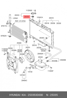Держатель HYUNDAI Sonata,Elantra радиатора OE 253353D000 HYUNDAI KIA