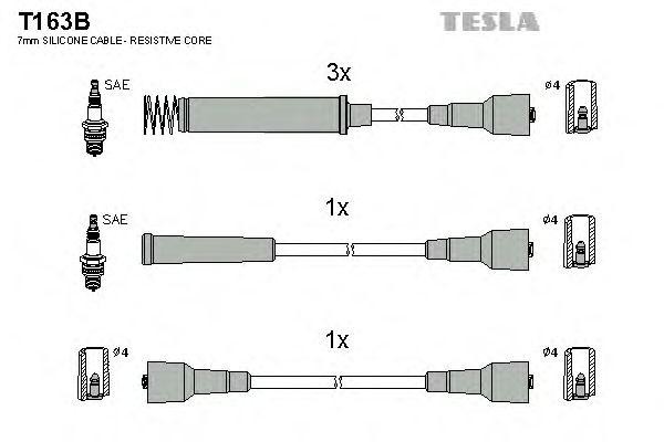 к-кт проводов!\ Opel Omega/Frontera 1.8/2.0i 86-98 T163B TESLA