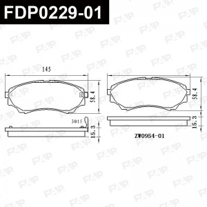 Тормозные колодки дисковые смесь CERAMIC FDP0229-01 FDP0229-01 FAP