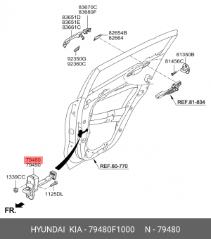 Ограничитель левой двери 79480-F1000 79480F1000 HYUNDAI KIA