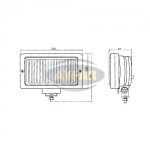 фара противотум. без крышки, крепл. болт !132x240x87 \Omn Universal SL2221 AYFAR