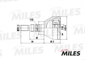 ШРУС наружный OPEL ASTRA/ZAFIRA 1.9-2.0 04- (GKN 304397) GA20354 GA20354 MILES
