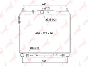 радиатор системы охлаждения! АКПП\ Hyundai Getz 1.6 02> RB1059 LYNXAUTO