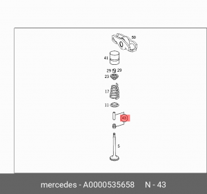 Колпачок маслосъемный 0000535658 A 000 053 56 58 MERCEDES BENZ