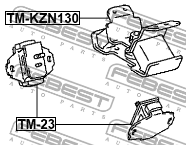 Подушка двигателя задняя TM-KZN130 FEBEST