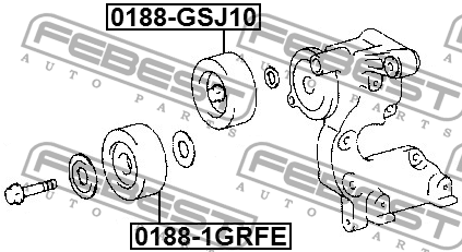 ролик обводной!\ Lexus IS250/RX350 2.5/3.5 05> 0188-GSJ10 FEBEST