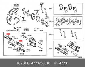 поршень суппорта тормозного! переднего\ Toyota Land Cruiser 100 98-07 47732-60010 TOYOTA
