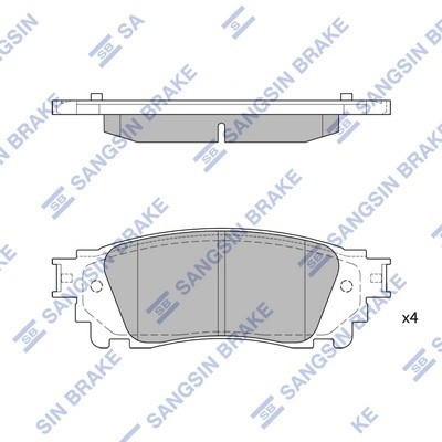 Колодки тормозные LEXUS NX300H (14-) задние (4шт.) SANGSIN SP1827 SANGSIN