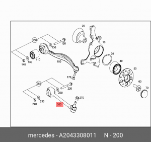 MERCEDES BENZ GLK-KLASSE X204 (2008>) ЛЕВЫЙ= ПРАВЫЙ A 204 330 80 11 MERCEDES BENZ