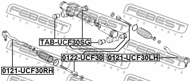 Наконечник рулевой левый LEXUS LS430/CELSIOR UCF30 2000-2006 0121-UCF30LH 0121-UCF30LH FEBEST