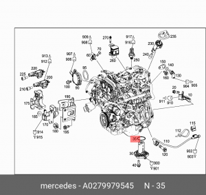 Уплотнительное кольцо датчика уровня масла 0279979545 A 027 997 95 45 MERCEDES BENZ
