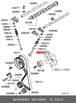 клапан впускной!\ Mitsubishi Galant 2.0 16V 4G63/Space Gear 2.4 16V 93> MD159502 MITSUBISHI