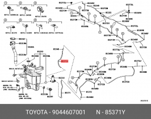 Трубка омывателя заднего стекла 90446-07001 90446-07001 TOYOTA