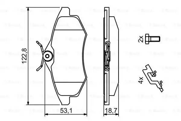 Колодки тормозные CITROEN C2,C3 (02-09) передние (4шт.) BOSCH 0 986 494 262 BOSCH