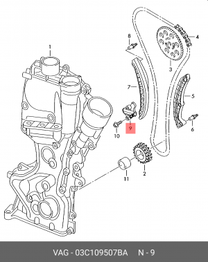 VW GOLF VI (2009>)/JETTA (2006-2011) 03C 109 507 BA VAG