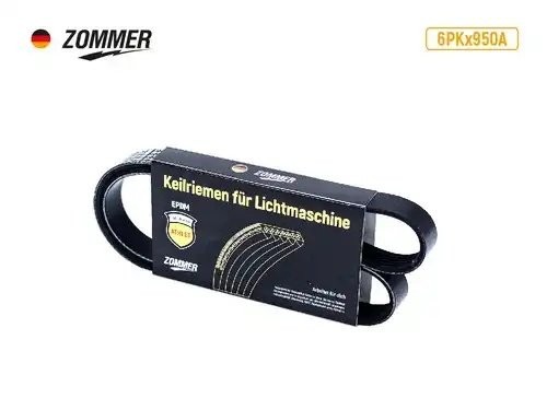 Ремень 950 (6РК) FIAT Ducato, VW, SKODA, ISUZU, IVECO ATHLET поликлиновый EPDM 6PK950A ZOMMER
