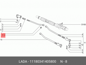 Наконечник рулевой тяги ВАЗ-1118 внутренний АвтоВАЗ 11180-3414058-00 LADA VAZ