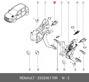Выключатель RENAULT Logan,Sandero,Duster стоп-сигнала OE 253206170R RENAULT
