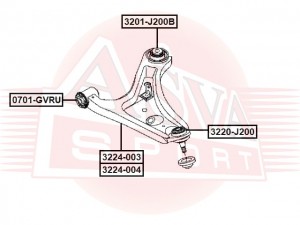 РЫЧАГ ПЕРЕДНИЙ НИЖНИЙ ЛЕВЫЙ 3224-004 ASVA