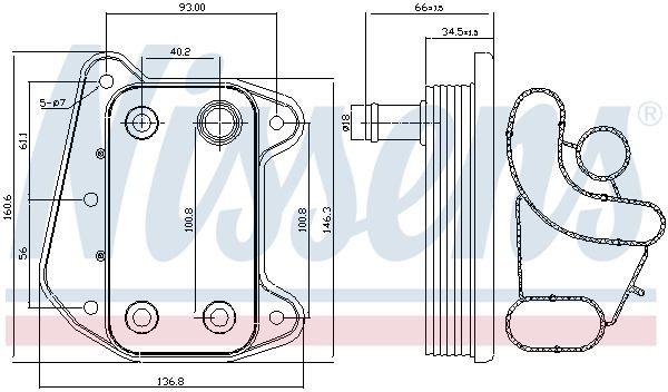 радиатор масляный!\ MB W203/W204/W210/W211/Sprinter/Vito 1.8-2.7i/CDi 99> 90622 NISSENS