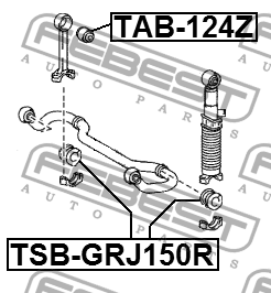 Втулка заднего стабилизатора D18 TSB-GRJ150R FEBEST