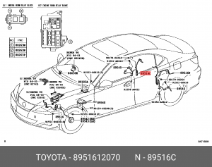 проводка датчика ABS!\ Toyota Corolla 11>/Auris 06-12 89516-12070 TOYOTA
