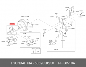 Цилиндр тормозной главный HYUNDAI HD78 OE 586205K250 HYUNDAI KIA