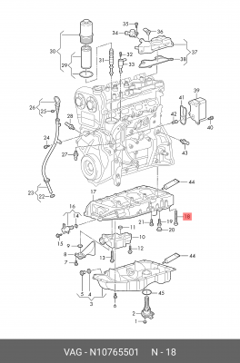 Винт поддона масляного VAG n10765501 N 107 655 01 VAG