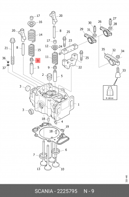 колпачки маслосъемные!Scania P/R-Serie DC9/11/13/16, DC-DT12 2225795 SCANIA