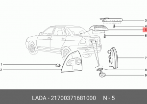 Стоп-сигнал ВАЗ-2170 АвтоВАЗ 21700-3716810-00 LADA VAZ