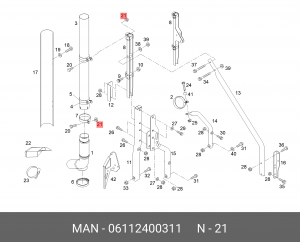6-гранная стопорная гайка AM12X1,5-8-MAN 06112400311 MAN
