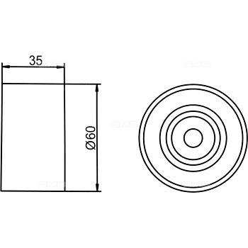 Ролик ГРМ SUBARU Forester,Impreza,Legacy,Outback (1.6/2.2) (98-) обводной GMB GT90020 GMB