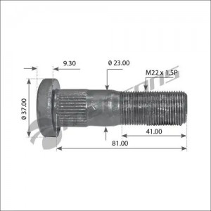 болт ступицы колеса !M22x1.5x90/81/41 \ROR 810.001 MANSONS