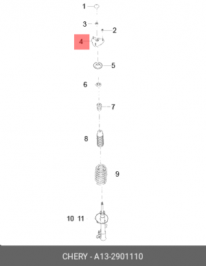 опора амортизатора переднего!\ Chery Bonus A13 A13-2901110 CHERY